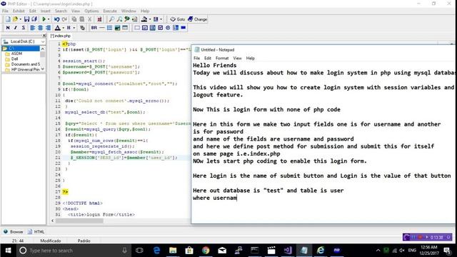 Php and Mysql login system using mysql database with session and logout feature смотреть онлайн