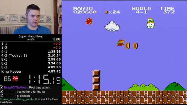 Самое быстрое прохождение игры Super Mario Bros смотреть онлайн
