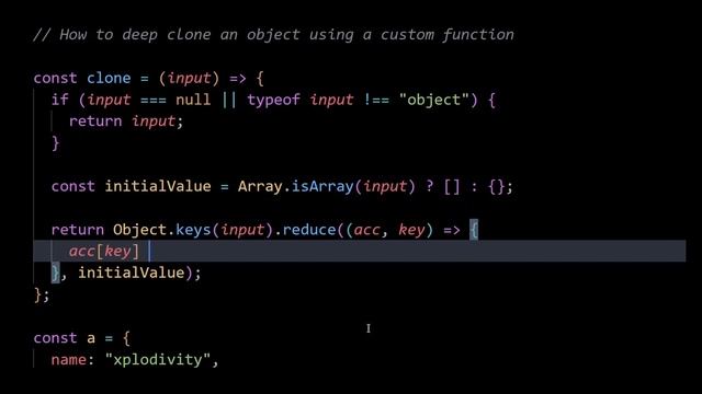How to deep clone a nested object without using libraries (JavaScript Interview question) смотреть онлайн
