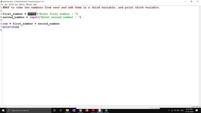 Day-5 | Python Tutorials in Hindi | What is Typecasting | How to take an input from a User in Pytho смотреть онлайн