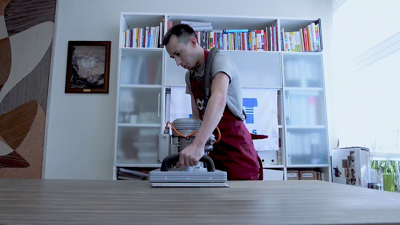 Шлифовка тонкого шпона. Реставрация столешницы Шлифмашина Big Boy Joest смотреть онлайн