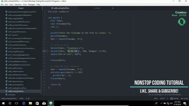 Writing To A File Easiest Way To Learn C With Atom Editor In Windows 10 #90 ►▼◄ смотреть онлайн