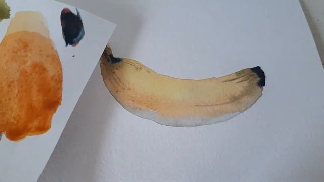 Акварель для начинающих. Как нарисовать банан ? смотреть онлайн