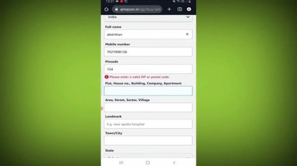 Amazon Fix Please enter a valid ZIP or Postal Code. Address Problem solve