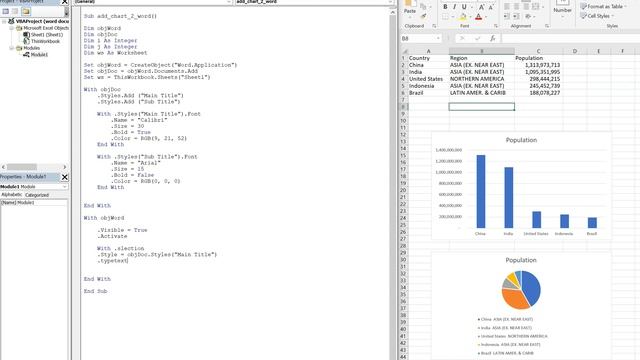 Excel VBA Macro: Create Word Document & Copy Paste Chart/Graph/Diagram (from Excel) смотреть онлайн