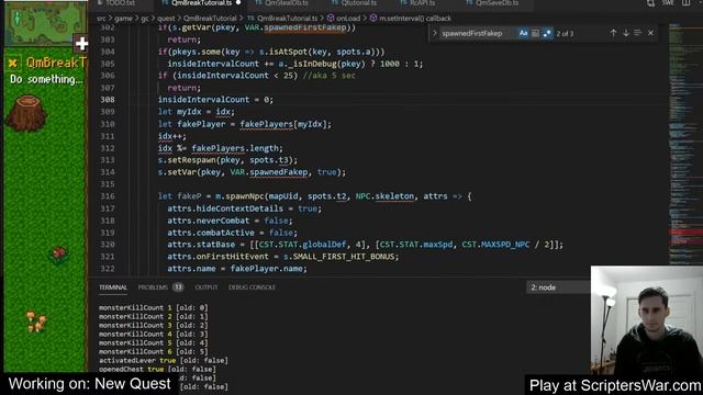 17 - Creating new quest "Break Tutorial" for HTML5 MMO Scripters War смотреть онлайн