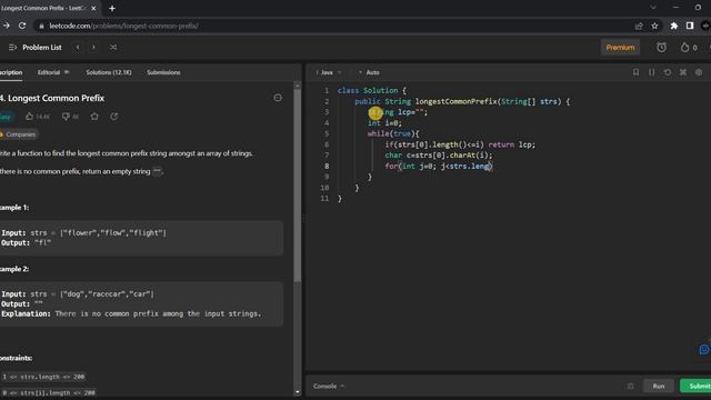 Longest Common Prefix | LeetCode -14 | Java смотреть онлайн