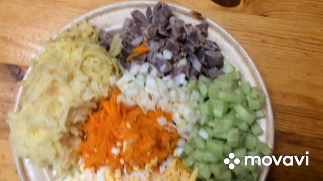 Моё меню - Салат из куриных желудков и овощей! Мне очень понравился!!! смотреть онлайн