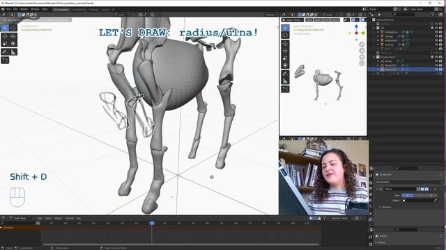 Making a 3D horse skeleton with grease pencil (Blender beginner tutorial PART 1: draw on surfaces) смотреть онлайн