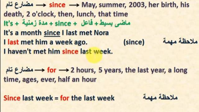 زمن المضارع التام the present perfect - ما الفرق بين since & for смотреть онлайн