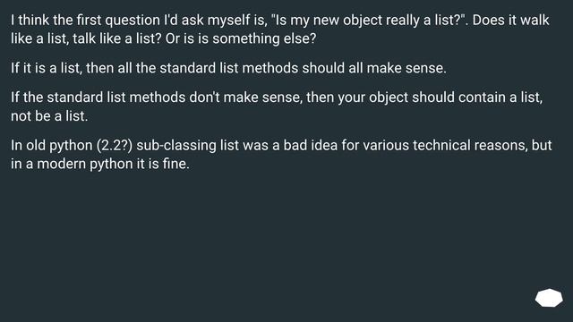What to consider before subclassing list? смотреть онлайн