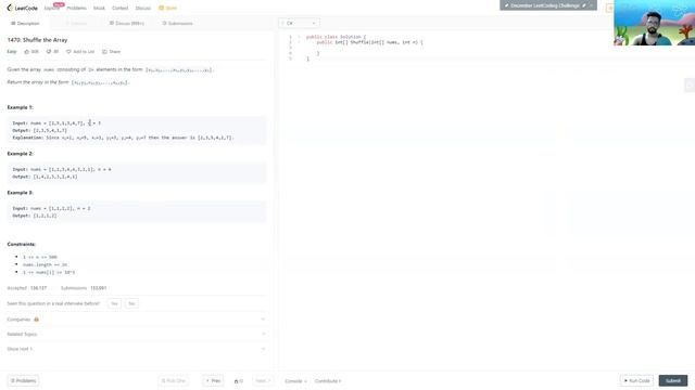 Shuffle the Array | Leetcode problem (17/365) смотреть онлайн