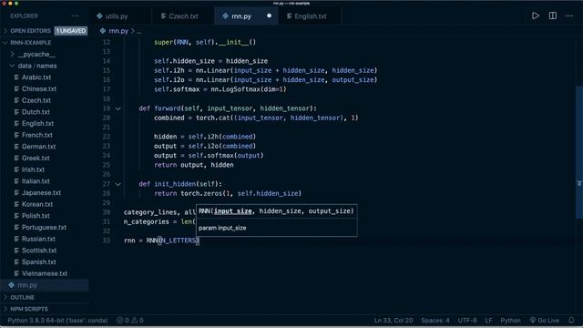 PyTorch RNN Tutorial - Name Classification Using A Recurrent Neural Net смотреть онлайн