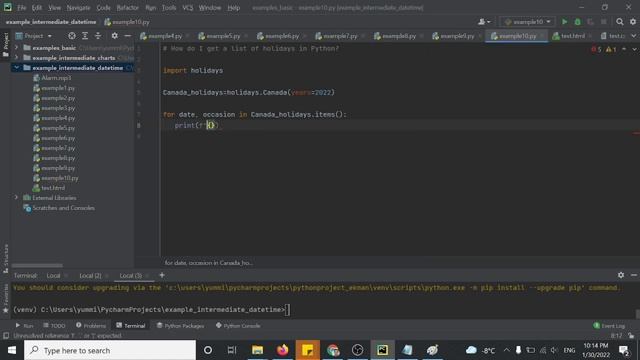How do i get a list of holidays using Python? - example 90 смотреть онлайн