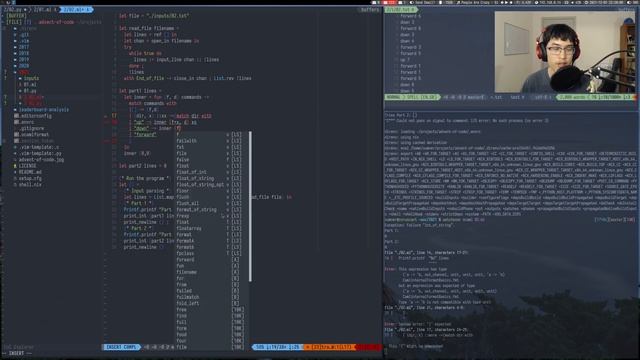 Advent of Code 2021 - Day 2 | Python & OCaml (1045*, 856**) смотреть онлайн