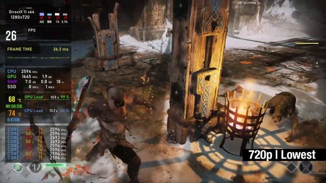 God Of War - MX150 2GB - I5 8250U - 8 GB RAM [720p/900p/1080p]