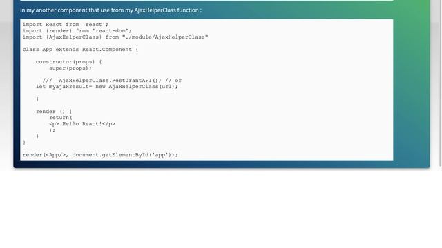 how to create common helper class in React JS using ES6 which is used by another component? смотреть онлайн