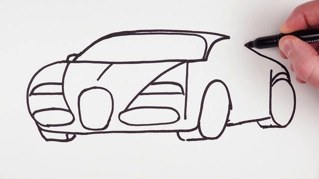 How to turn word CAR into drawing Bugatti car Super easy! смотреть онлайн