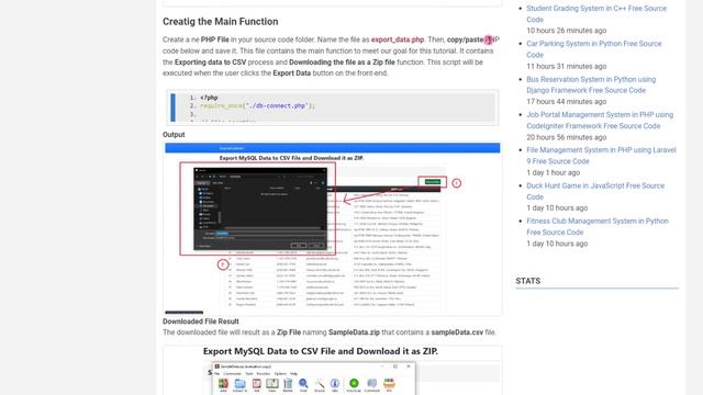 Export MySQL Data to CSV and Download It as a ZIP File in PHP DEMO смотреть онлайн