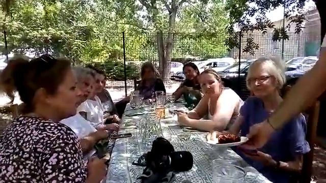 Petite vue d'ensemble, nous dégustons la tarte aux abricots déjà filmées lors d'un précédent stage. смотреть онлайн