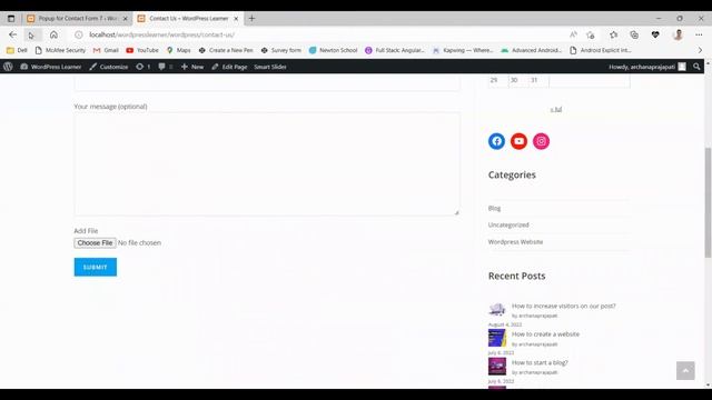 How to add popup message in contact form in wordpress in 2022? | learn wordpress | popup message смотреть онлайн
