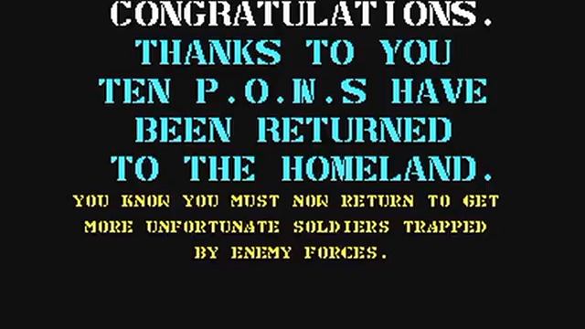 Commodore 64: Rambo - First Blood Part 2 game ending by Ocean смотреть онлайн