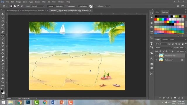 Photoshop - Patch Tool смотреть онлайн