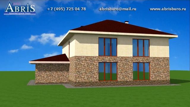 Проект двухэтажного коттеджа с камином, вторым светом и гаражом K2562-265 в современном стиле смотреть онлайн