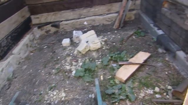 Баня из шпал с летней кухней 5 на 7 своими руками. DIY bath from railway tie. смотреть онлайн