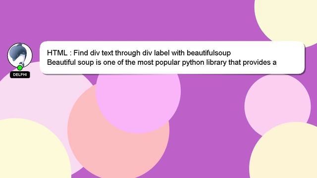 HTML : Find div text through div label with beautifulsoup смотреть онлайн