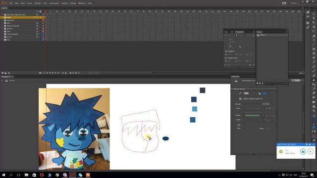 Рисуем Кляксика! Рисуем в Adobe Flash! Видео-урок! смотреть онлайн
