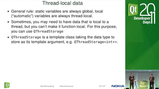 Qt DevDays 2011 - Day1 Advanced-Qt A Deep Dive 4-6 Multithreading 2: Volker Krause, Jesper Petersen смотреть онлайн