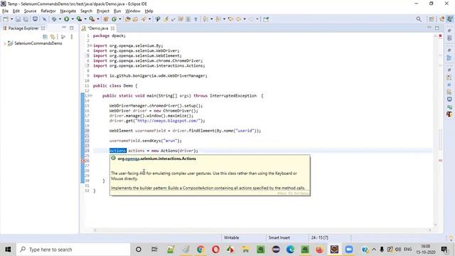 sendKeys() Command of Actions Class - Selenium WebDriver смотреть онлайн