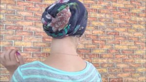 Как красиво завязать платок на голове, если у Вас короткие волосы.Пучок из платка для коротких воло