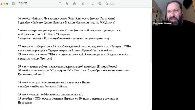 1980 revisited: возвращаясь к книге и году. Семинар с Александром Марковым смотреть онлайн