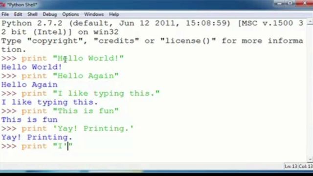 Python tutorial 1: how to print смотреть онлайн
