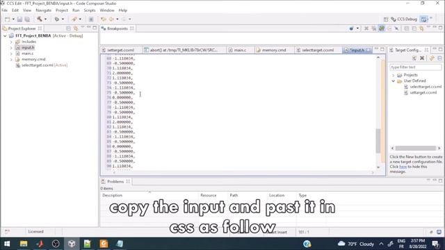FFT Implementation Using Code Coposer Studio For DSP TMS32C6678 In C Langage