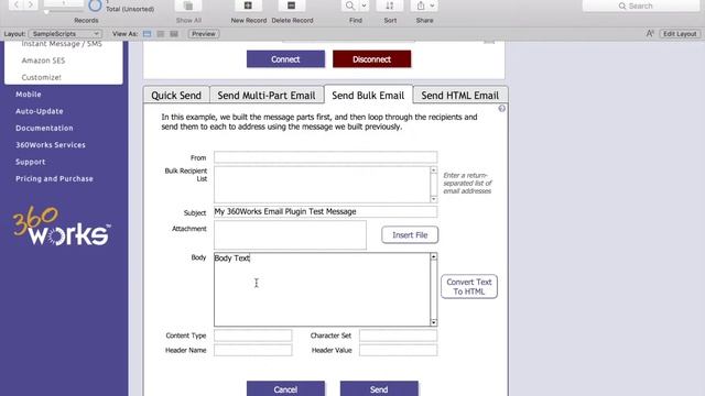 FileMaker Email Integration - 360Works Email Plugin - How to Use | Send/receive HTML + Attachments смотреть онлайн