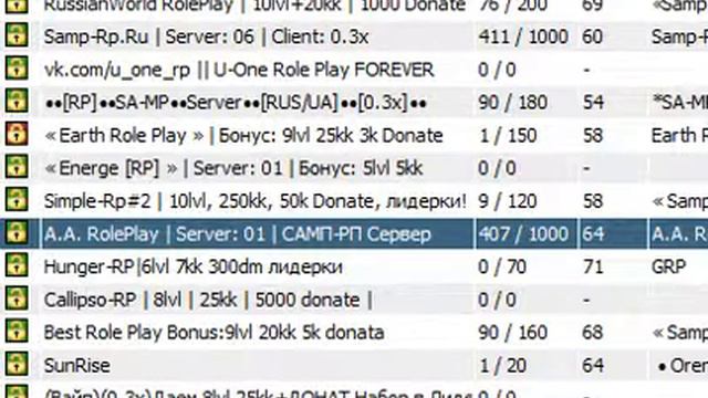 A.A.Role Play IP 46.254.20.178:7777 смотреть онлайн