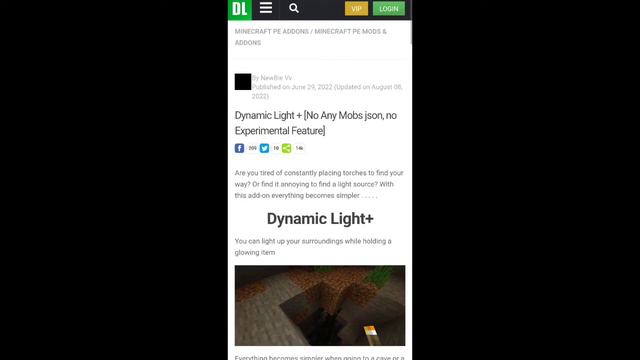 Minecraft Pe Off Hand & Dynamic Light Mod For 1.19+ смотреть онлайн