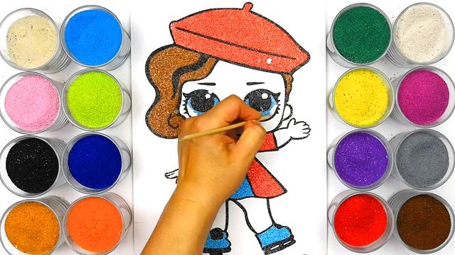 Куколка ЛОЛ, рисование песком, раскраска для детей/ BabyBox art смотреть онлайн
