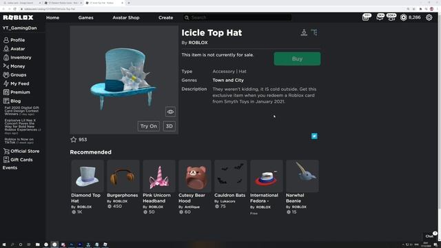 [NEW ITEM] How To Get The ICICLE TOP HAT! (Roblox) смотреть онлайн