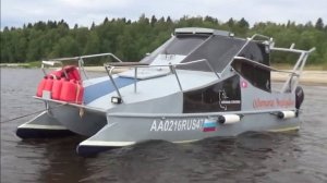 Катамаран Навигатор, самодельный катер, Catamaran Navigator, сварка алюминия