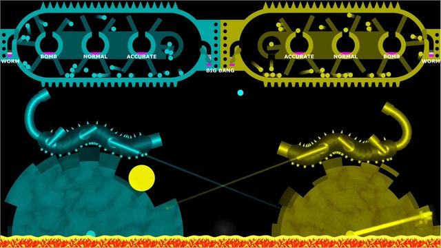 Worm Tank Battle - Ground Destruction - Marble Race In Algodoo