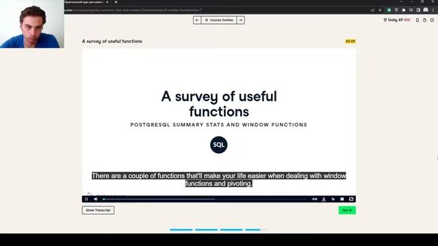 DataCamp: PostgreSQL Summary Stats and Window Functions - Beyond window functions (2) 4# смотреть онлайн