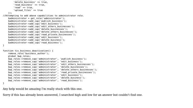 Wordpress: Allow Administrator role access to custom capabilities смотреть онлайн