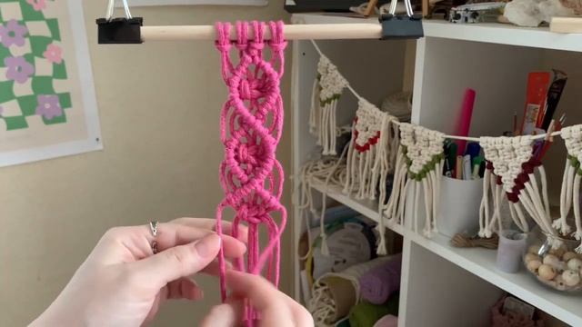 Макраме панно «Pink» смотреть онлайн