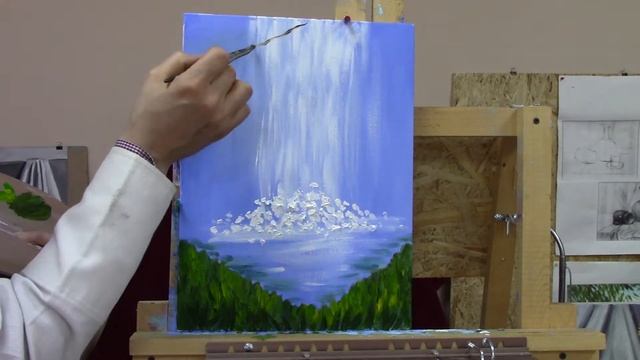 КАК НАРИСОВАТЬ ВОДОПАД МАСЛОМ смотреть онлайн
