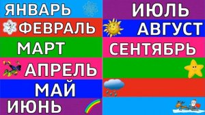 Учим МЕСЯЦЫ года / МЕСЯЦА года по порядку / 12 месяцев / Развивающие мультики