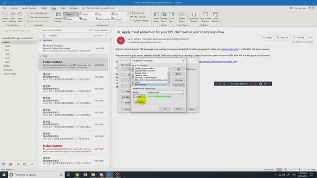 How to mark external emails in a different color (Outlook 365 conditional formatting) смотреть онлайн